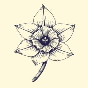 Engraving Daffodil Tattoo