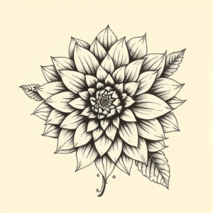 Engraving Dahlia Tattoo