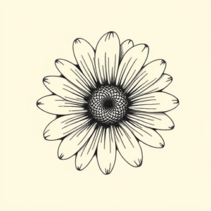 Engraving Daisy Tattoo