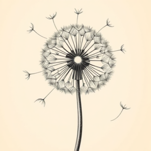 Engraving Dandelion Tattoo