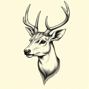 Engraving Deer Tattoo