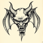 Engraving Devil Tattoo