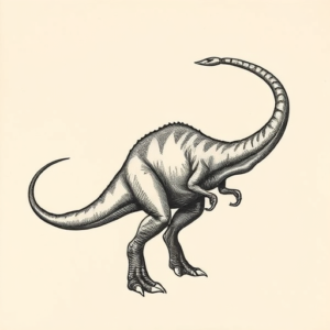 Engraving Dinosaur Tattoo