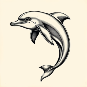 Engraving Dolphin Tattoo