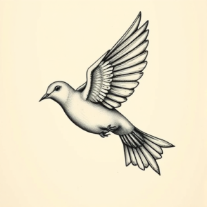 Engraving Dove Tattoo