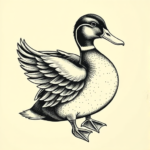 Engraving Duck Tattoo