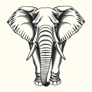 Engraving Elephant Tattoo