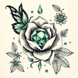 Engraving Emerald Tattoo