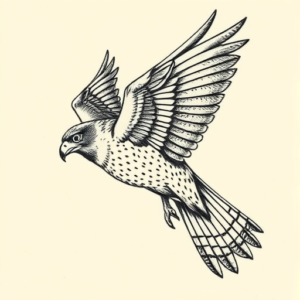 Engraving Falcon Tattoo