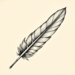Engraving Feather Tattoo