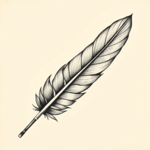 Engraving Feather Tattoo