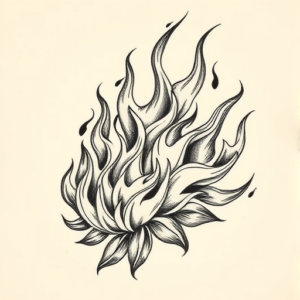Engraving Fire Tattoo
