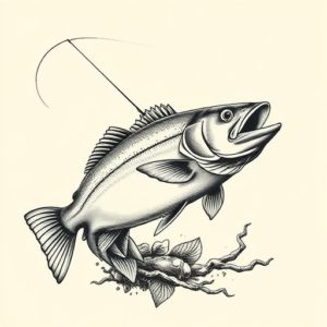 Engraving Fishing Tattoo