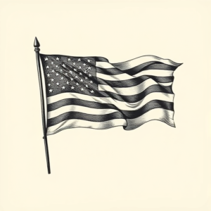 Engraving Flag Tattoo