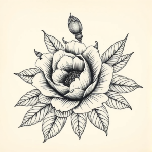 Engraving Floral Tattoo