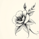 Engraving Flower Tattoo
