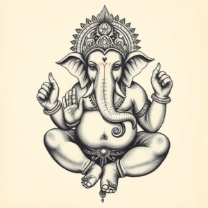 Engraving Ganesha Tattoo