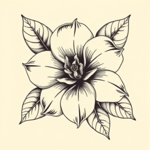 Engraving Gardenia Tattoo