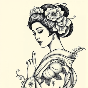 Engraving Geisha Tattoo
