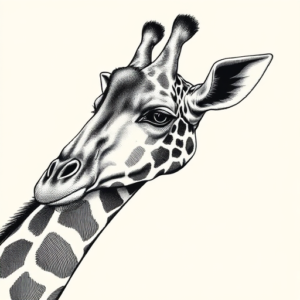 Engraving Giraffe Tattoo