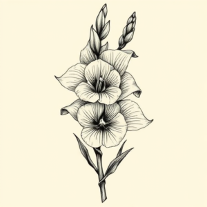 Engraving Gladiolus Tattoo