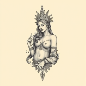Engraving Goddess Tattoo