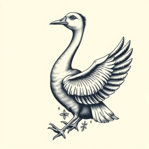 Engraving Goose Tattoo