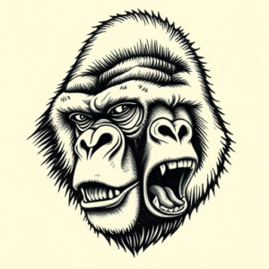 Engraving Gorilla Tattoo