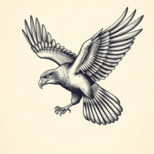 Engraving Hawk Tattoo