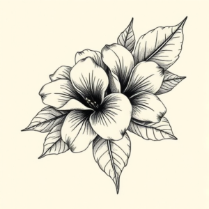 Engraving Honeysuckle Tattoo