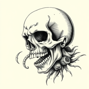 Engraving Horror Tattoo
