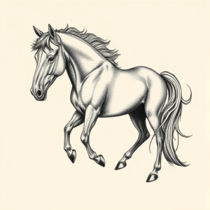Engraving Horse Tattoo