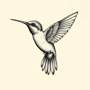 Engraving Hummingbird Tattoo