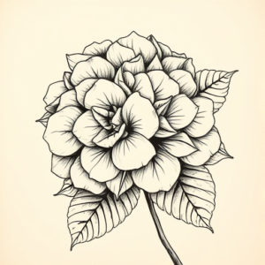Engraving Hydrangea Tattoo