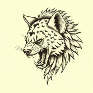 Engraving Hyena Tattoo