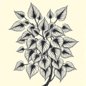 Engraving Ivy Tattoo