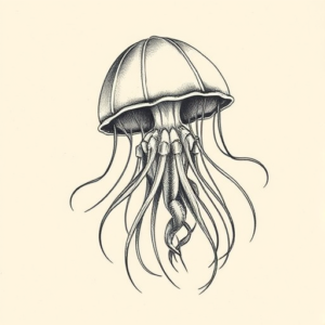 Engraving Jellyfish Tattoo
