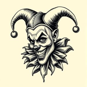 Engraving Jester Tattoo