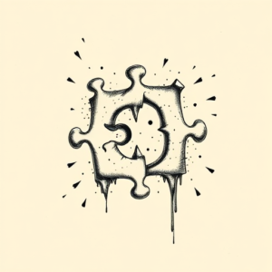 Engraving Jigsaw Tattoo