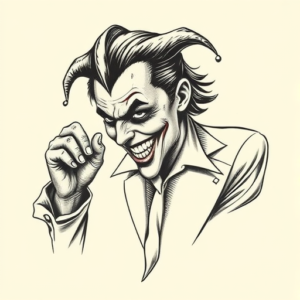 Engraving Joker Tattoo
