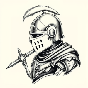 Engraving Knight Tattoo