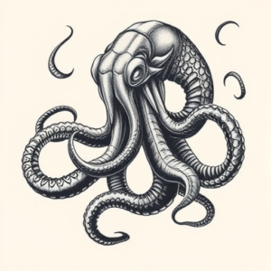 Engraving Kraken Tattoo