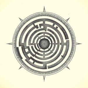 Engraving Labyrinth Tattoo