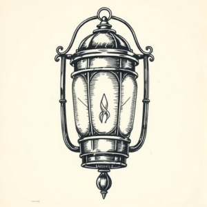 Engraving Lantern Tattoo