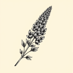 Engraving Lavender Tattoo