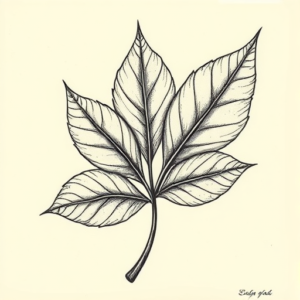 Engraving Leaf Tattoo