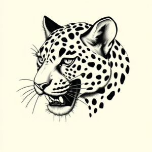 Engraving Leopard Tattoo