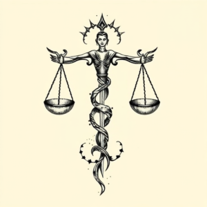 Engraving Libra Tattoo
