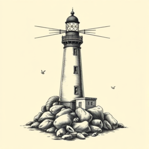 Engraving Lighthouse Tattoo