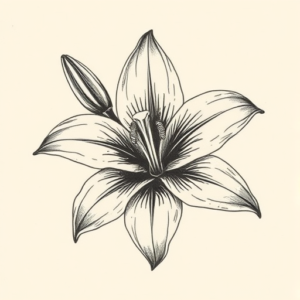 Engraving Lily Tattoo